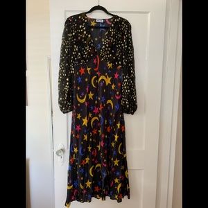 RIXO Melanie MIDI dress in Brushstroke Nightsky 10